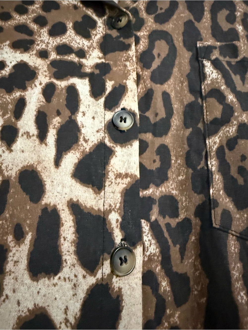 Dressed in LALA Soul Searching Ultra Oversized Button Up in Leopard Size S/M - Picture 9 of 10
